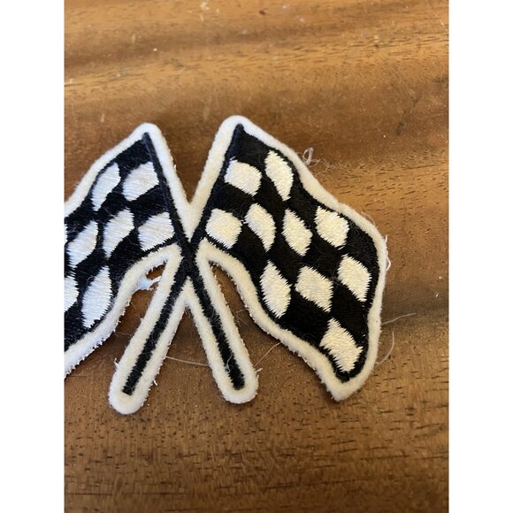 Vintage Checkered Flags Auto Racing Embroidered Patch - Picture 4 of 7